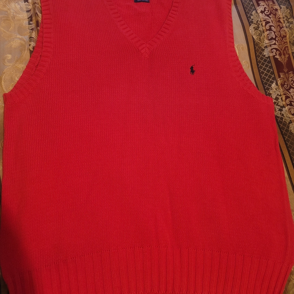 Ralph Lauren V-Neck Red Sweater Vest